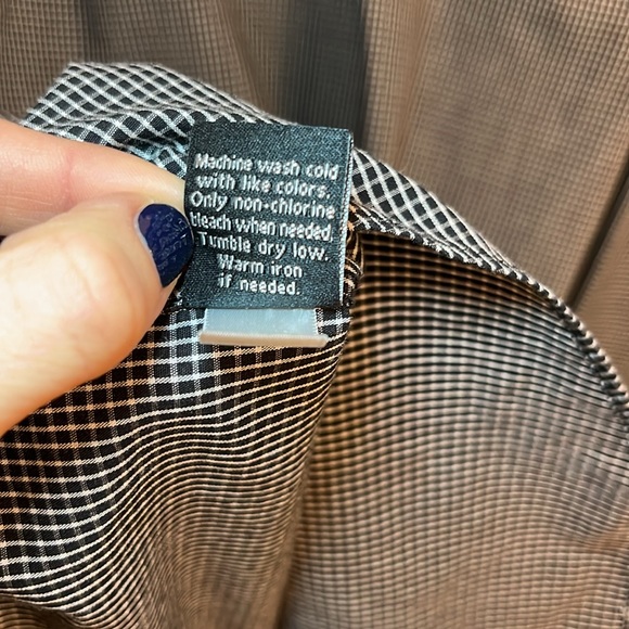 Men’s Black check slim fit button up shirt 15-1/2 34/35 - Picture 11 of 11